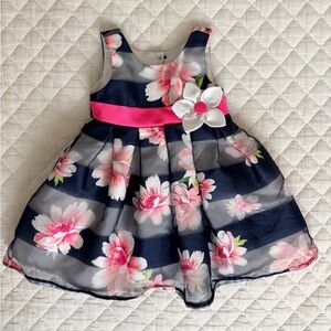 Jona Michelle Navy and Pink Floral Dress